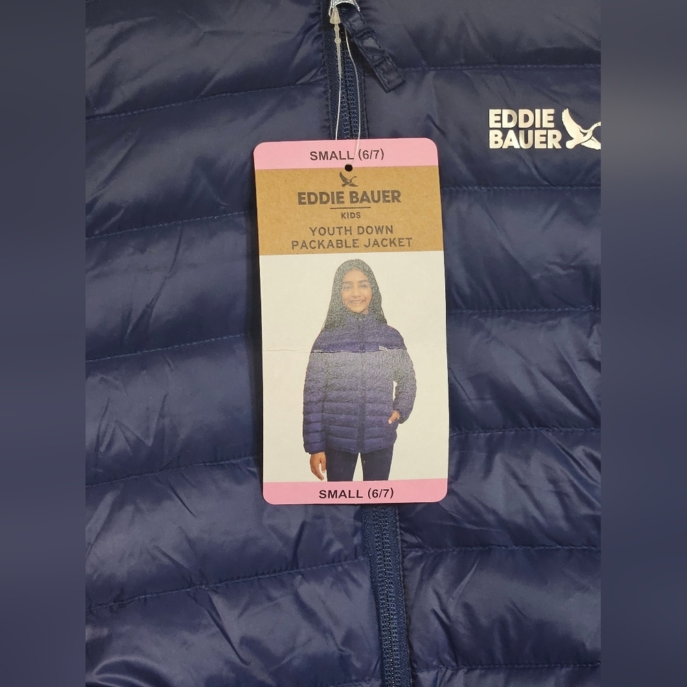 Eddie Bauer Kids Puffer Jacket in Deep Blue - Picture 2 of 7